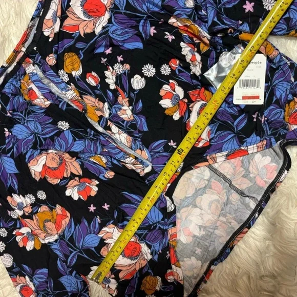 Free People Black Floral Blouse with Purple, Red & Orange Accents - Picture 8 of 13